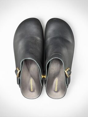 BEATRICE VALENZUELA BLACK LEATHER MULES SIZE 7 – MADE IN CALIFORNIA